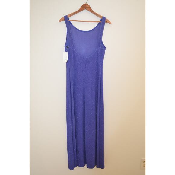 Y2K Periwinkle Sparkly Maxi Dress Open Back Size Small - Picture 6 of 8